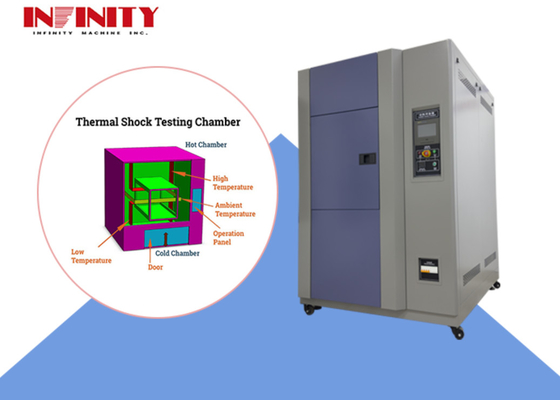 Cámara de prueba de choque térmico de alta temperatura de 100L con caja de aislamiento de placa de acero al carbono