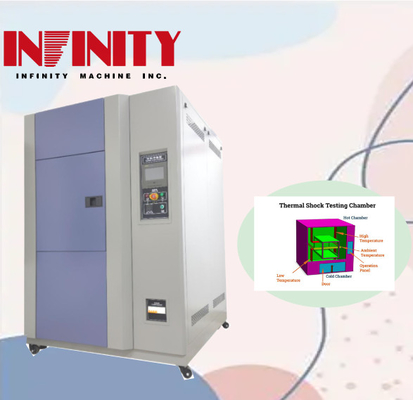 Uniformidad de temperatura  2.0C Cámara de ensayo de choque caliente frío programable con ventana de observación