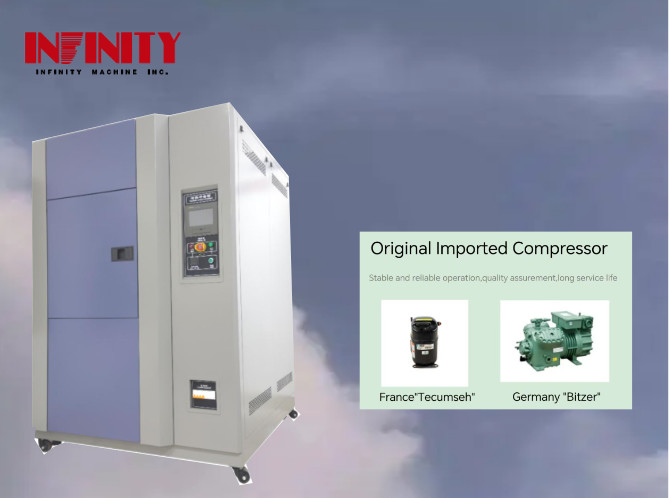 Cámara de prueba de impacto caliente y frío de 50 Hz para enfriamiento rápido Caja interna Tamaño 500x400x400mm